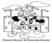 Printable prince mickey and princess minnie disney coloring pages