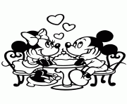Printable disney mickey and minnie mouse valentine love disney coloring pages