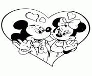 Printable mickey and minnie valentine holiday disney coloring pages