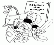 Printable mickey the knight disney coloring pages