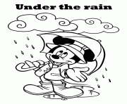 Printable under the rain mickey disney coloring pages