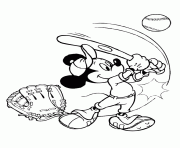 Printable baseball mickey disney coloring pages