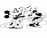 classic mickey and minnie mouse playing music disney