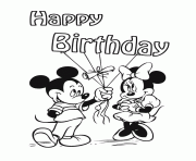 Printable mickey mouse happy birthday disney coloring pages