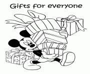 Printable mickey carrying gifts disney coloring pages