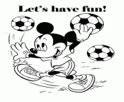 Printable mickey playing soccer disney coloring pages