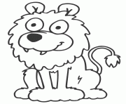 Printable happy lion for kids coloring pages