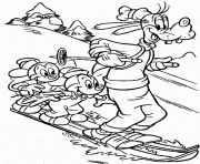 Printable disney playing skating in winter  for kids58f9 coloring pages