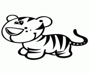 Printable baby tiger cub for kindergarten kids coloring pages