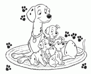 Printable mommy dalmatian and kids 1ca1 coloring pages