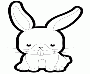 Printable cute cartoon bunny for kids coloring pages