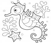 Printable kids seahorse se3c1 coloring pages