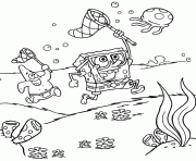 Printable coloring pages for kids spongebob and patrick hunting jellyfish8e1a coloring pages