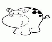 Printable baby hippo for kids coloring pages