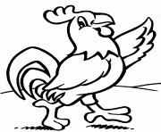 Printable rooster farm animal s for kids60b8 coloring pages