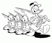 Printable donald taking kids fishing disney sd7f9 coloring pages