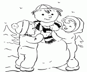 Printable kids making a snowman s to print42b7 coloring pages