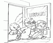 Printable go to library alvin and the chipmunks coloring pages