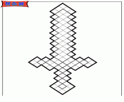 Printable minecraft sword coloring pages