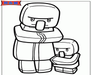 Printable minecraft villager and kid coloring pages