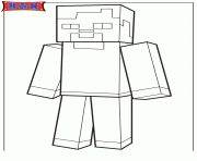 Printable smiling mine craft player coloring pages