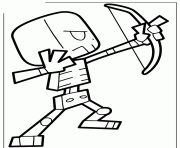 Printable cartoon minecraft skeleton coloring pages