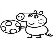 Printable peppa pig play soccer coloring pages