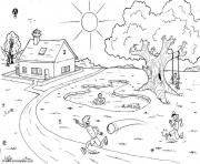 Printable garden in a summer day7460 coloring pages