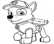 Printable paw patrol rocky is happy coloring pages