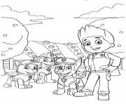 Printable paw patrol ryder with chase rocky coloring pages