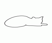 Printable cat lying down stencil coloring pages