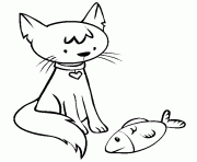 Printable cute cat and fish animal sbfe2 coloring pages