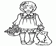 Printable cat and girly girl 815f coloring pages