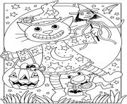 Printable cat halloween s free118b coloring pages
