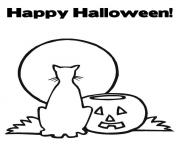 Printable happy halloween s printable cat and pumpkinde2c coloring pages