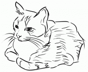 Printable calm cat sitting a1ec coloring pages