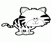 Printable tiger cat kitten coloring pages