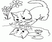 Printable cat looking at the water animal sa57e coloring pages
