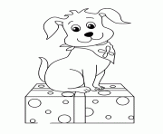 Printable puppy on a present1ec2 coloring pages