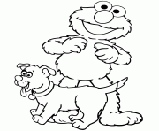 Printable elmo with puppy coloring pages