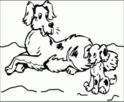 Printable a puppy and his mom 0523 coloring pages