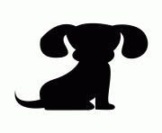 Printable puppy silhouette coloring pages