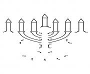 Printable the menorah dot to dot coloring pages