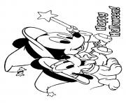 Printable Baby Mickey Mouse And Baby Pluto disney halloween coloring pages