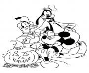 Printable The disney characters disney halloween coloring pages