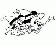 Printable disney babies pluto and mickey disney halloween coloring pages