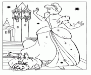 Printable cendrillon princess disney halloween coloring pages