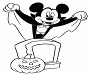 Printable Mickey Mouse as a vampire 2 disney halloween coloring pages