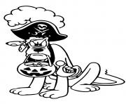 Printable Disney Pluto the Pirate nife disney halloween coloring pages