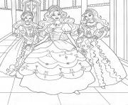 Printable girls s barbie three princess1e895 coloring pages